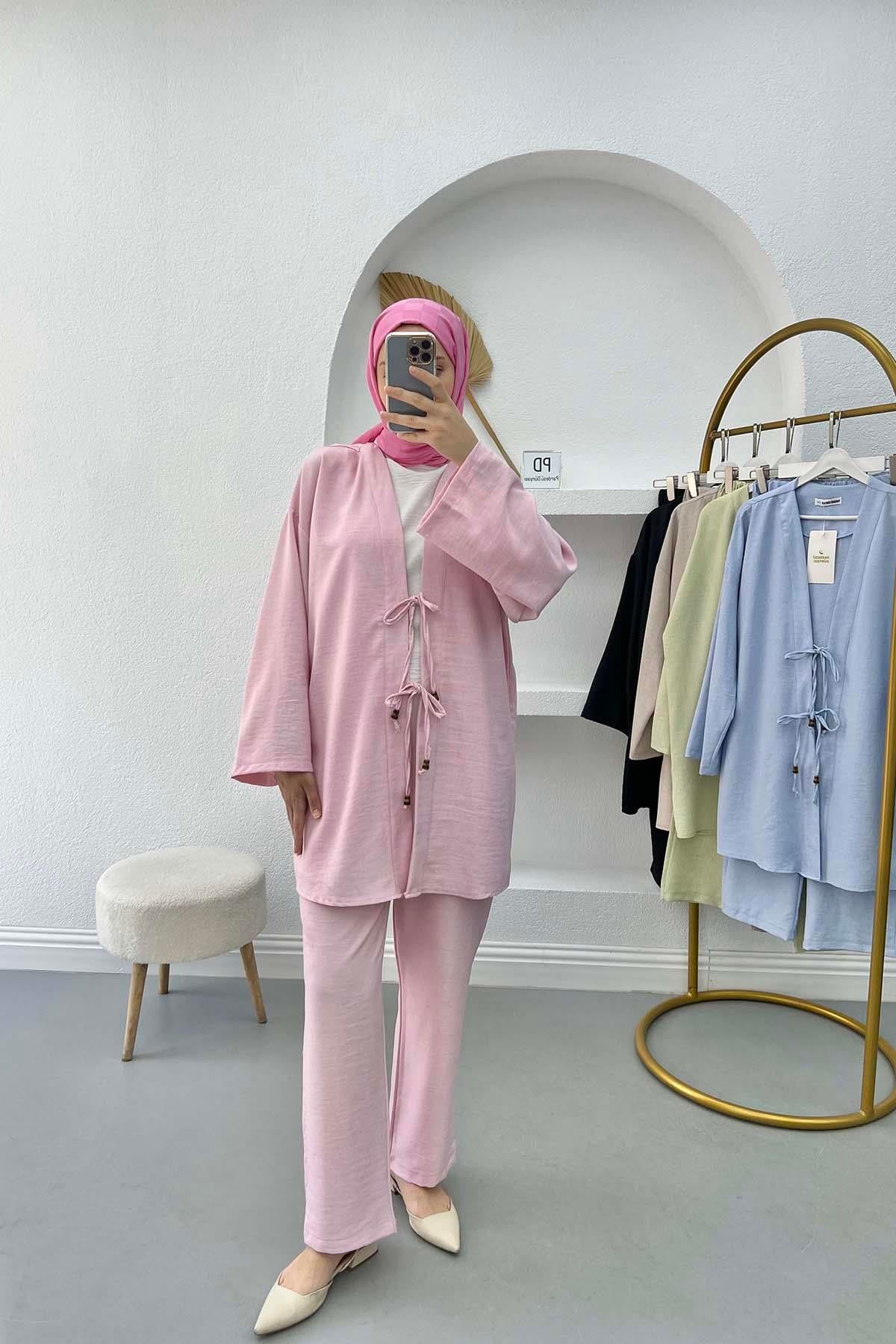 Viral Kimono Takım Pembe