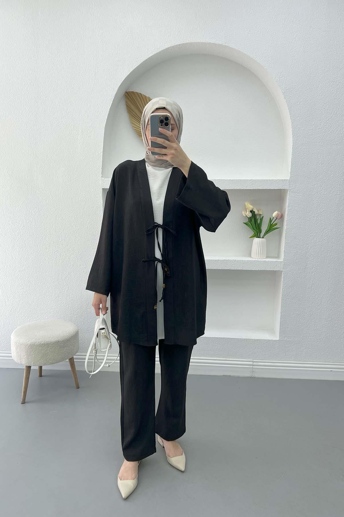 Viral Kimono Takım Siyah