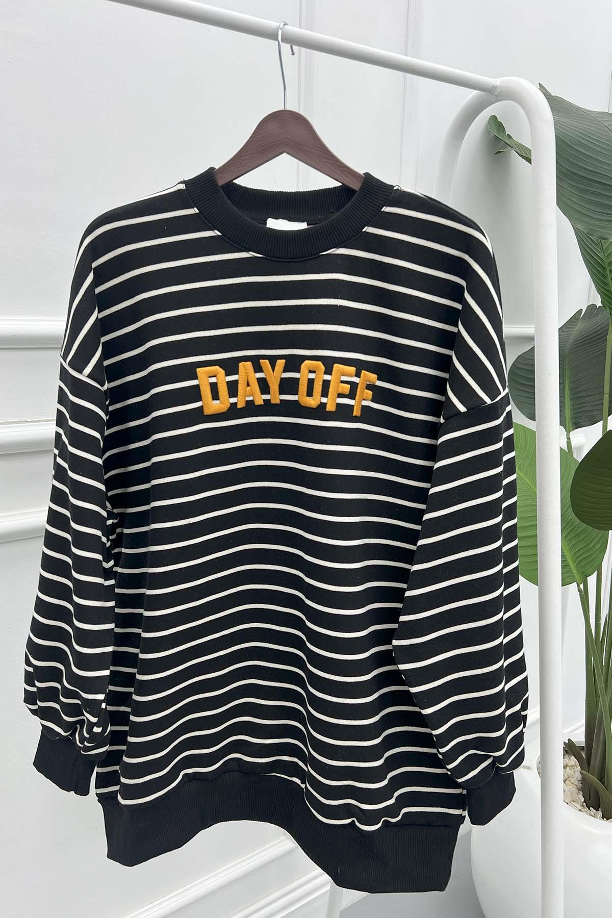 Yazılı Sweat Siyah