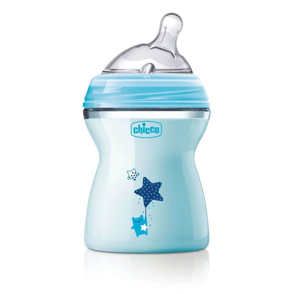 Chicco Natural Feeling Renkli Biberon 250 ml-Mavi