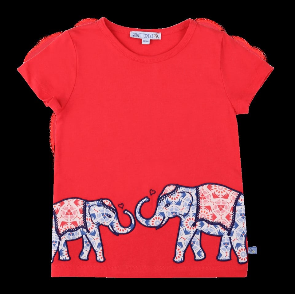 Enfant Terrible Fil Desenli Kısa Kollu Kırmızı T-shirt