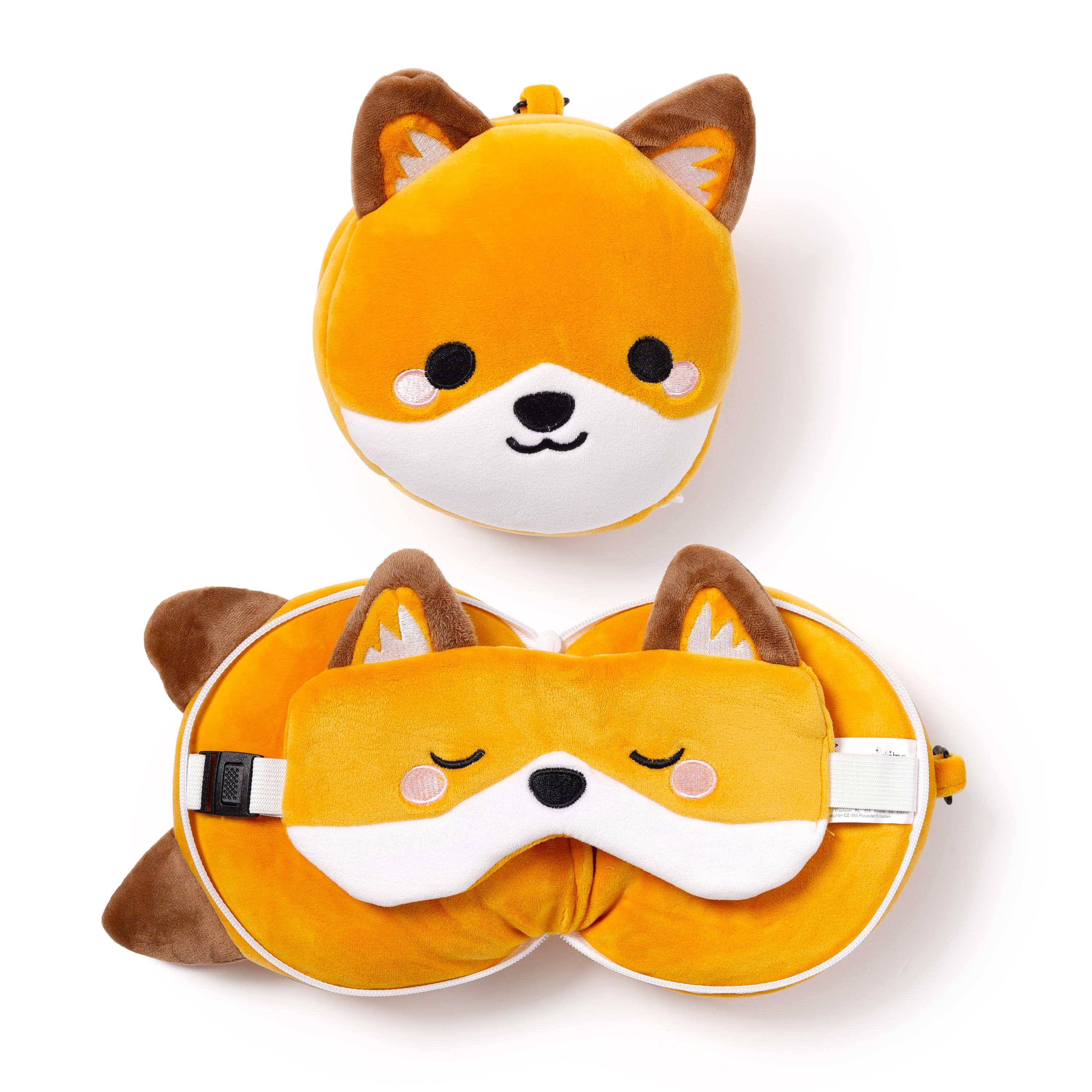 Relaxeazzz Seyahat Yastığı ve Göz Maskesi-Adoramals Finnick the Fox