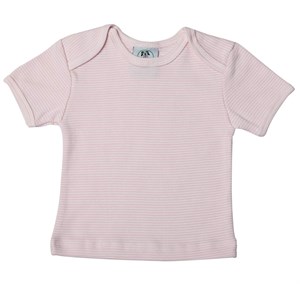 Pembe Çizgili Kısa Kollu T-shirt