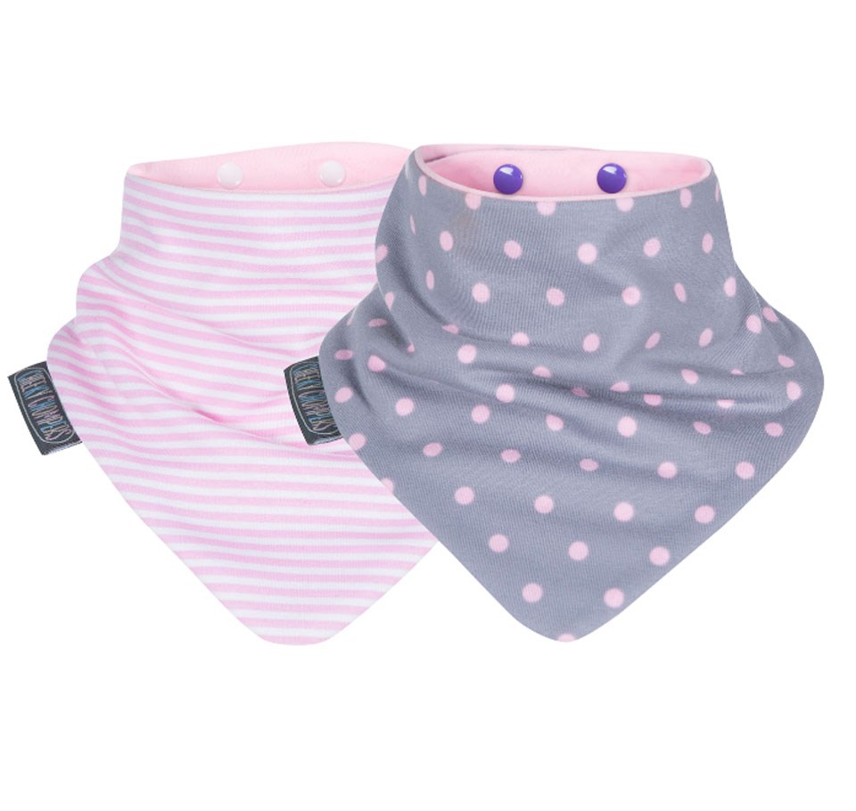 Cheeky Chompers Dots Stripes Fular Önlük İkili Set