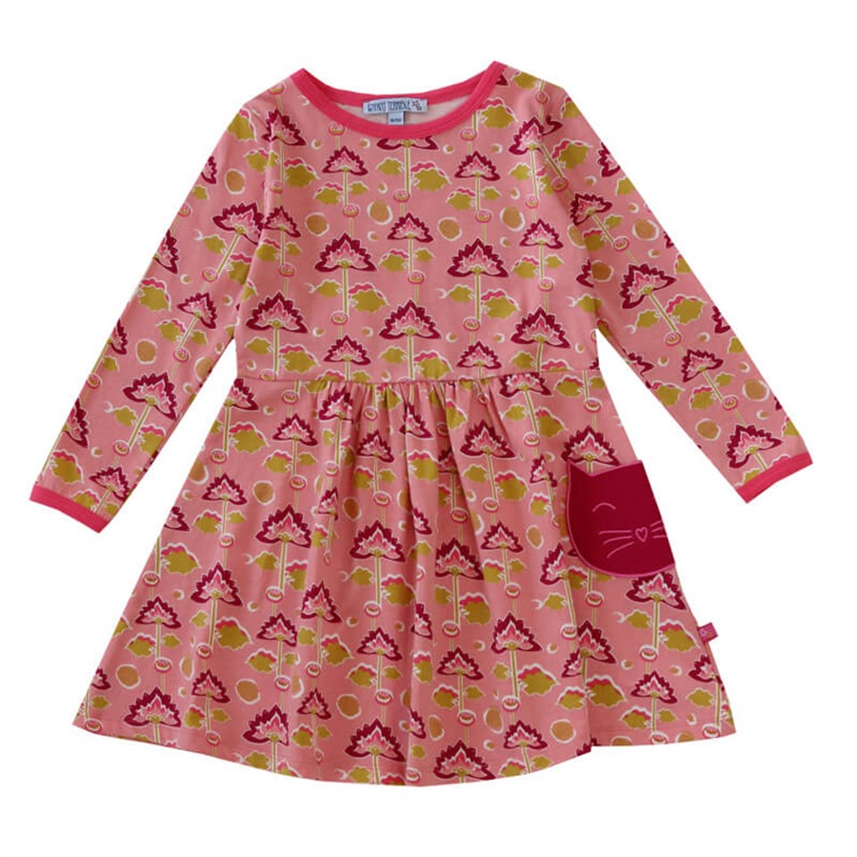 Enfant Terrible Çiçek Desenli Uzun Kollu Pembe Elbise