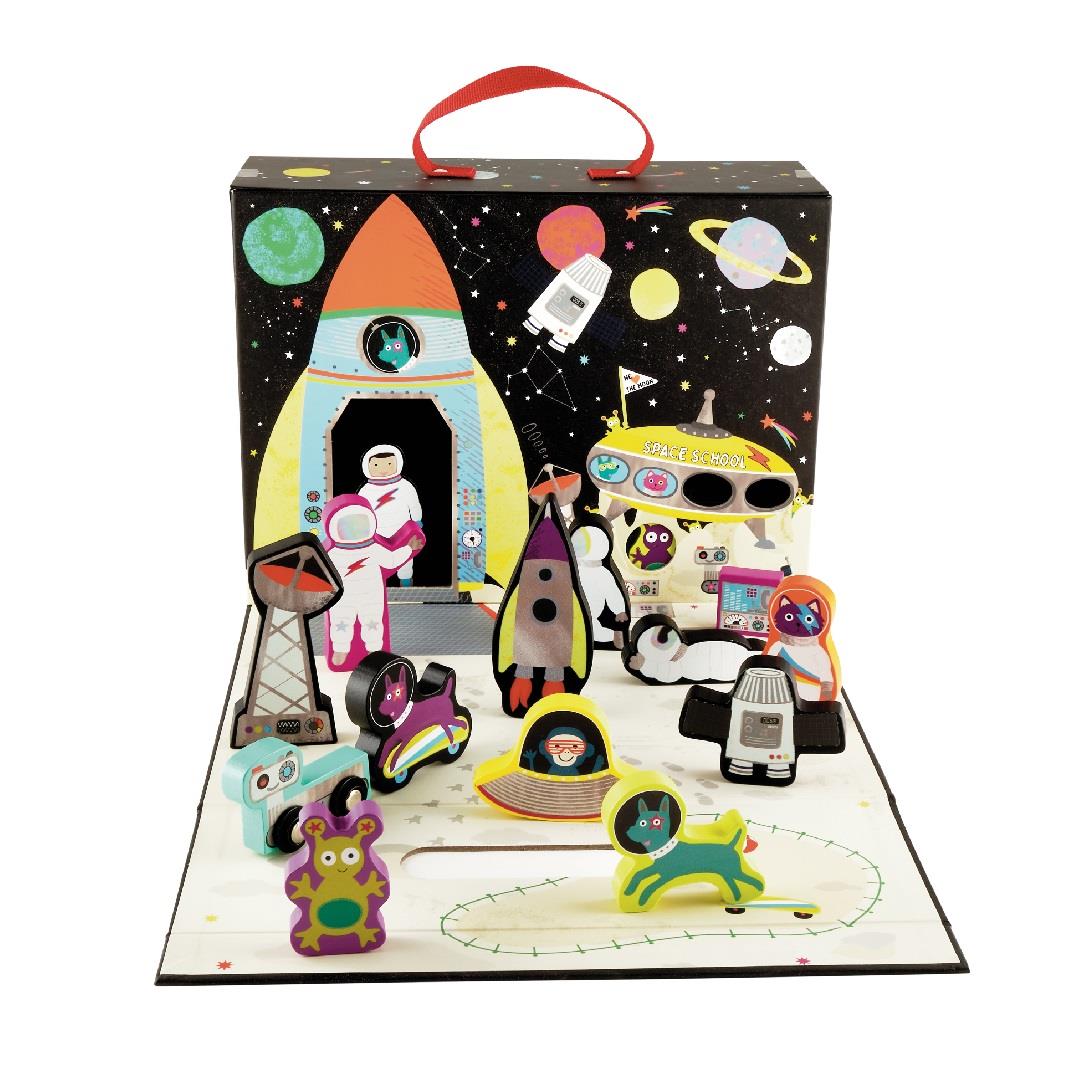 Floss & Rock Ahşap Figürlü Oyun Kutuları-Space
