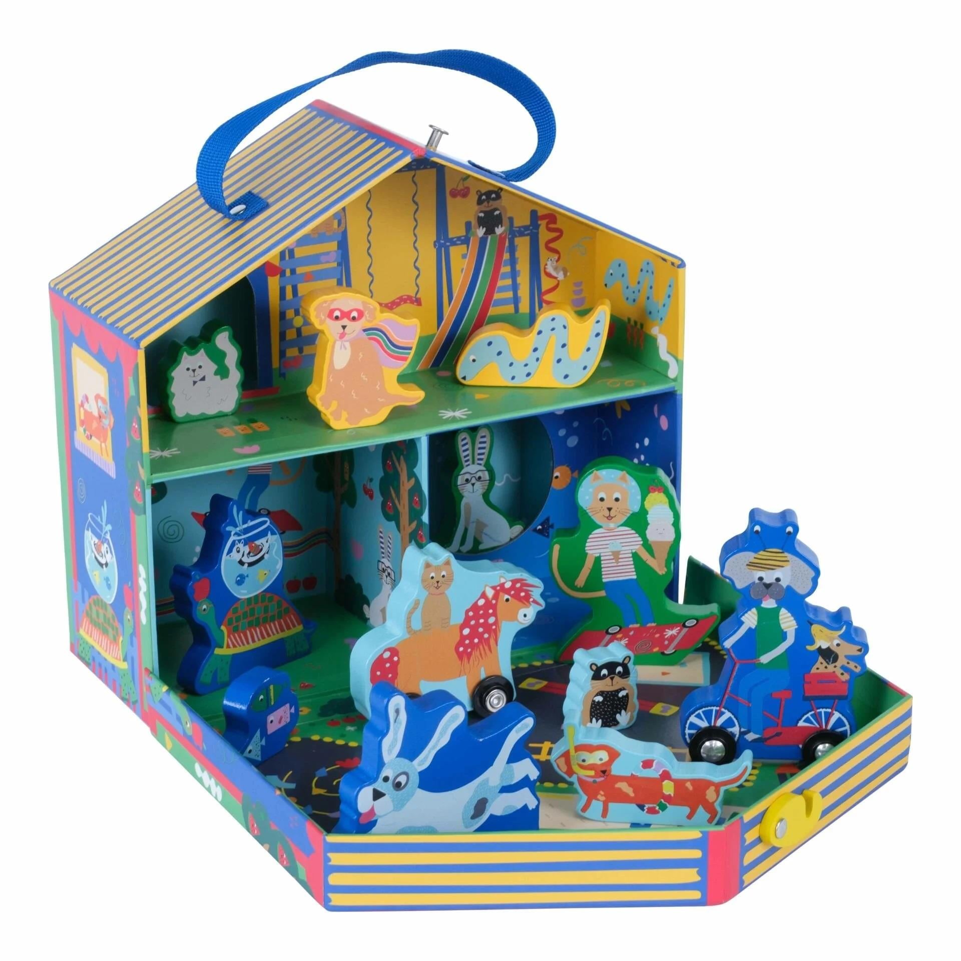 Floss & Rock Ahşap Figürlü Oyun Kutuları-Pets