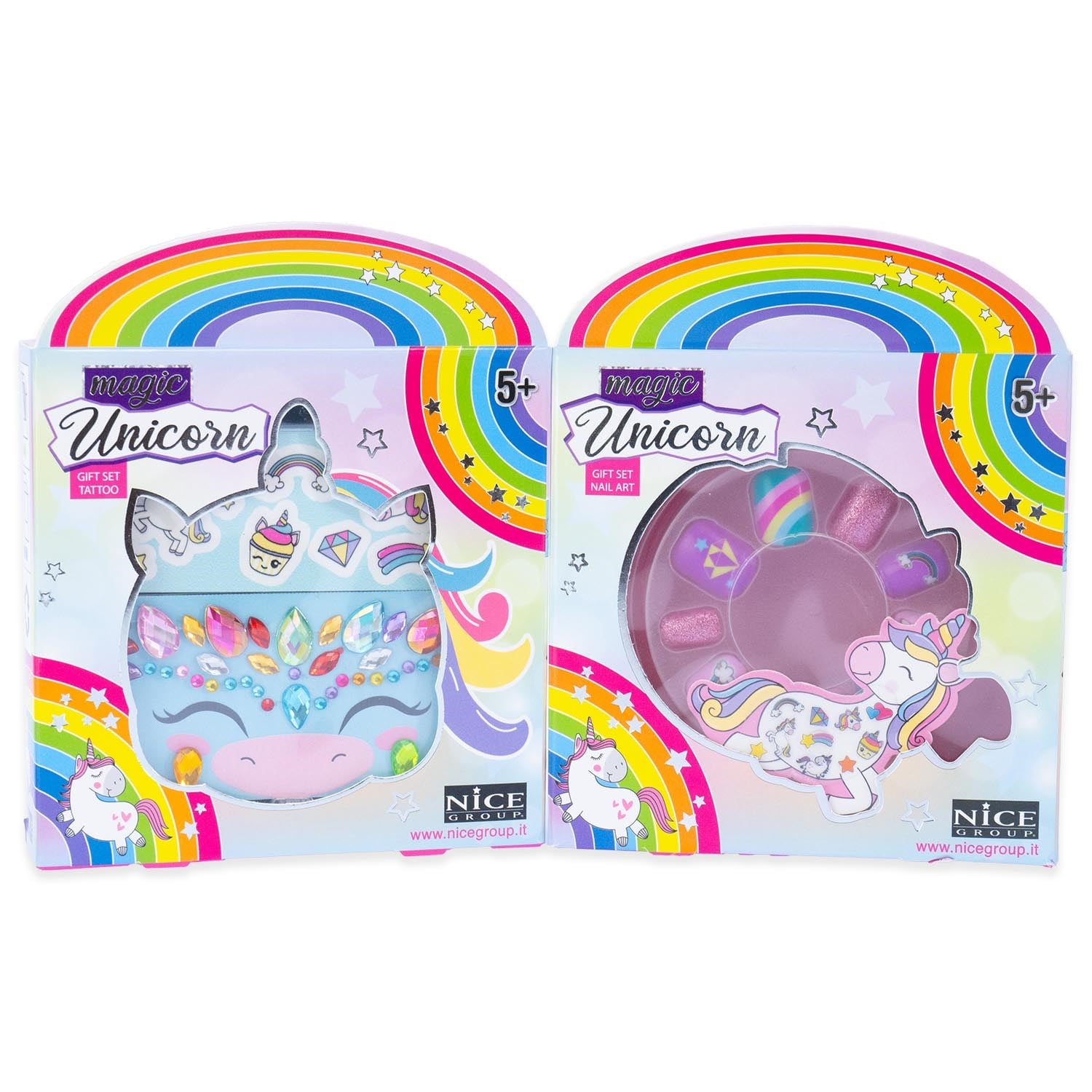 Girabrilla Magic Unicorn 2'li Hediye Seti-Takma Tırnak ve Yüz Taşı
