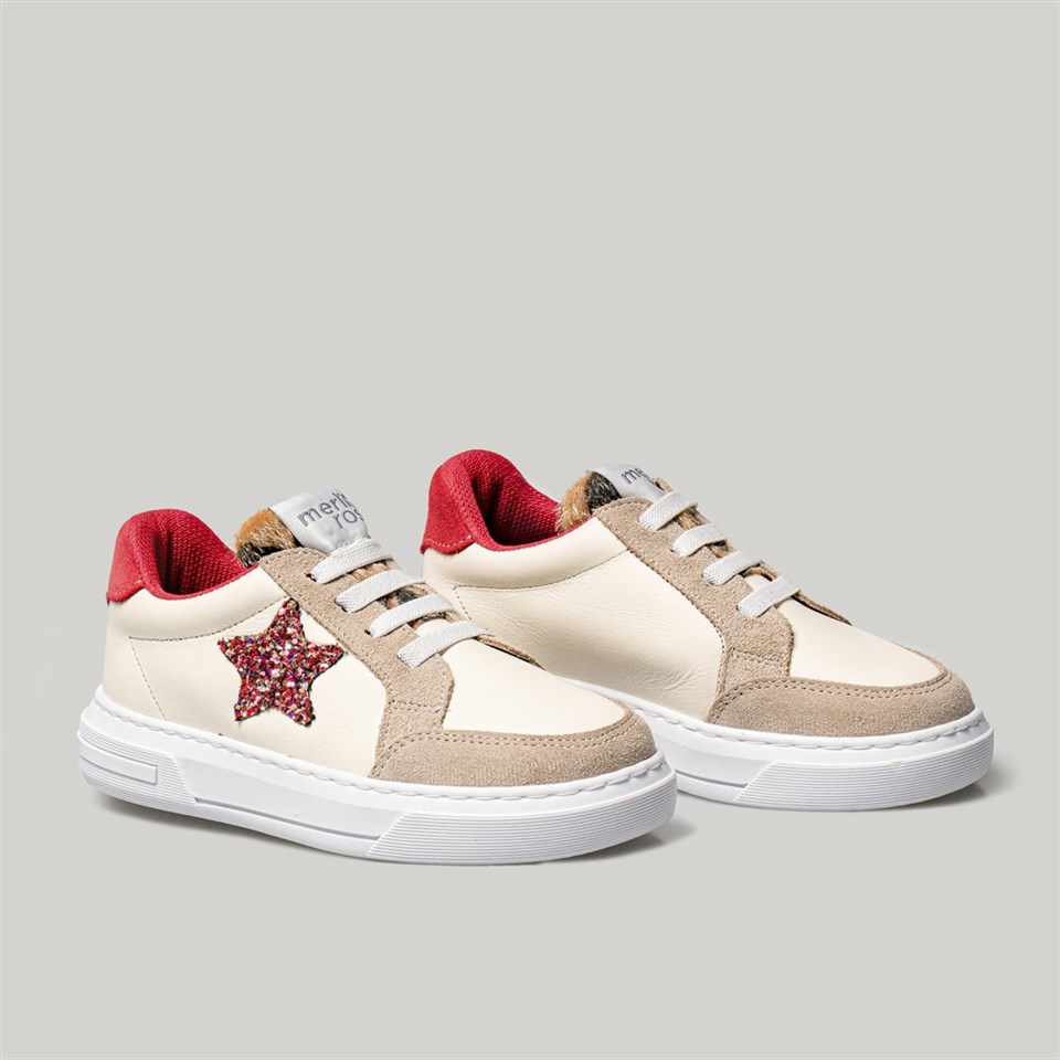 Merli&Rose Star Deri Sneaker-Glare Red