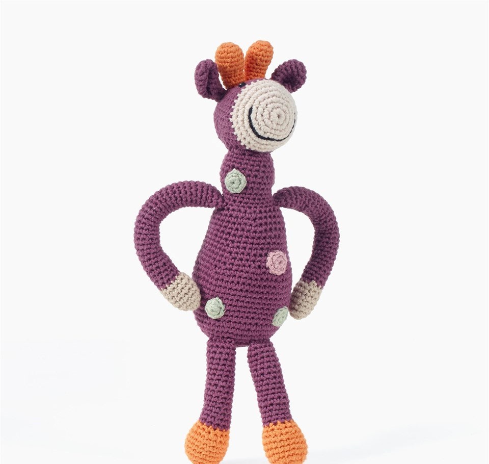 Pebble Organik Oyuncak Zürafa - Mor