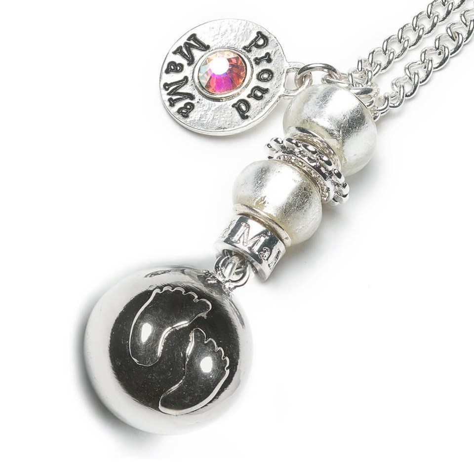 Proud MaMa Babybell Baby Feet Deluxe Silver-Plate