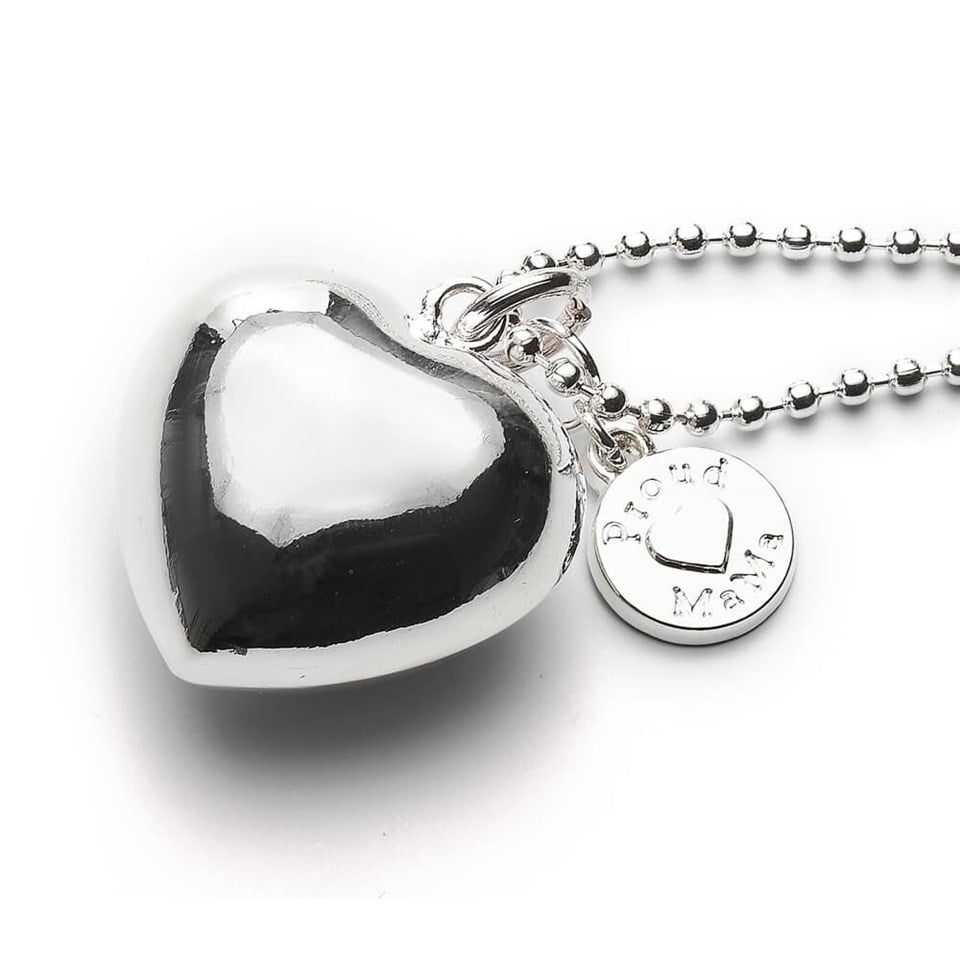 Proud MaMa Babybell Heart Ballchain Silver-Plate