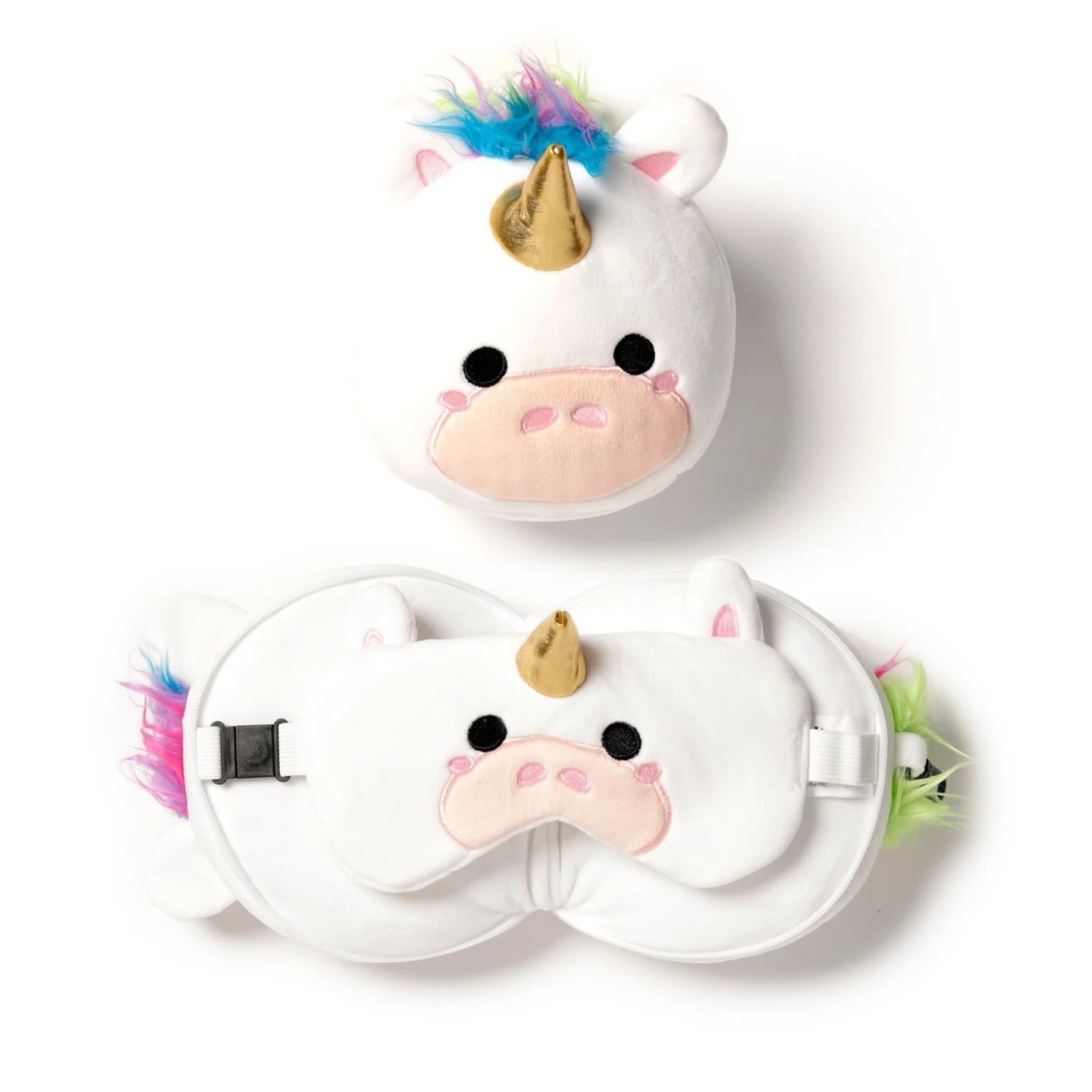 Relaxeazzz Seyahat Yastığı ve Göz Maskesi-Unicorn
