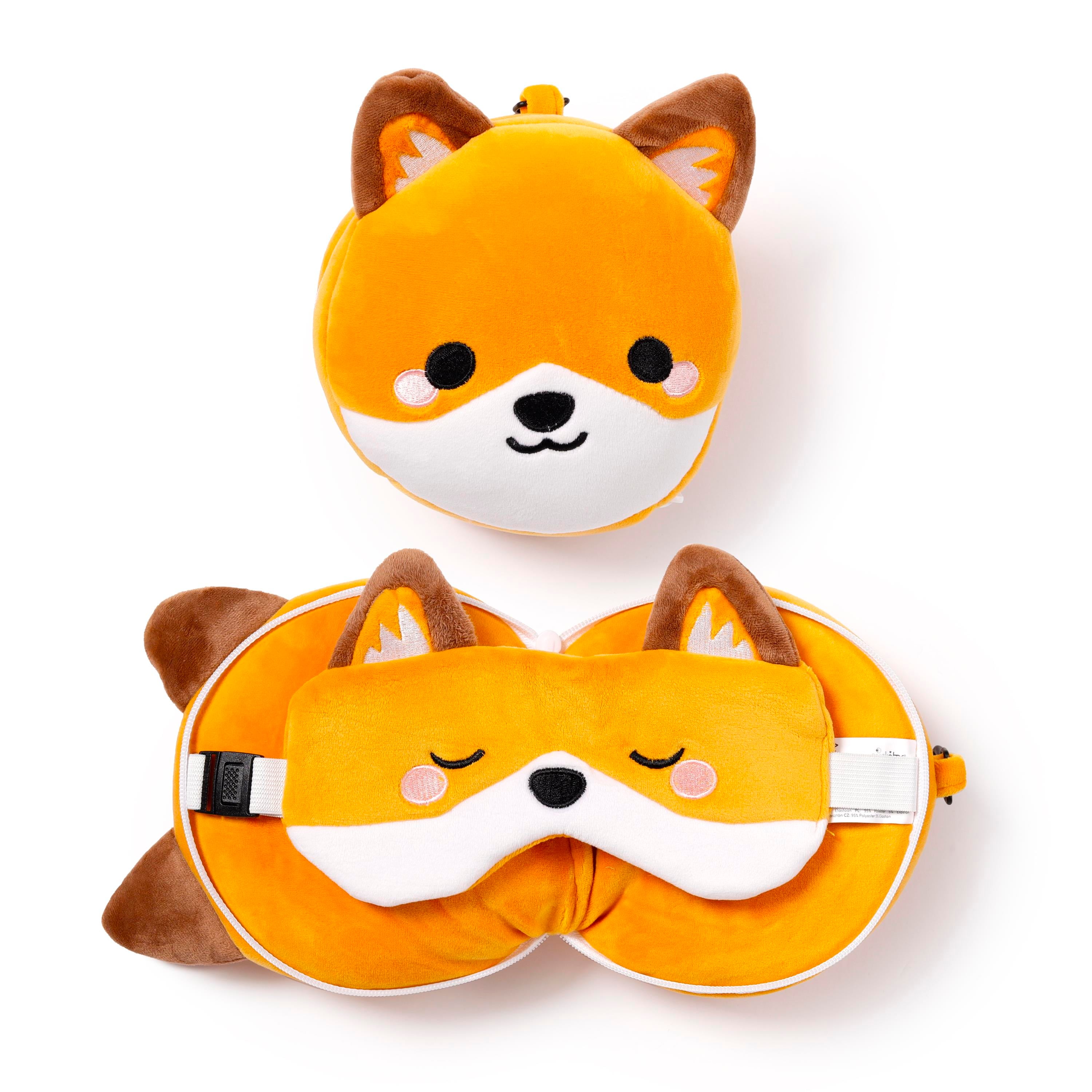 Relaxeazzz Seyahat Yastığı ve Göz Maskesi-Adoramals Finnick the Fox