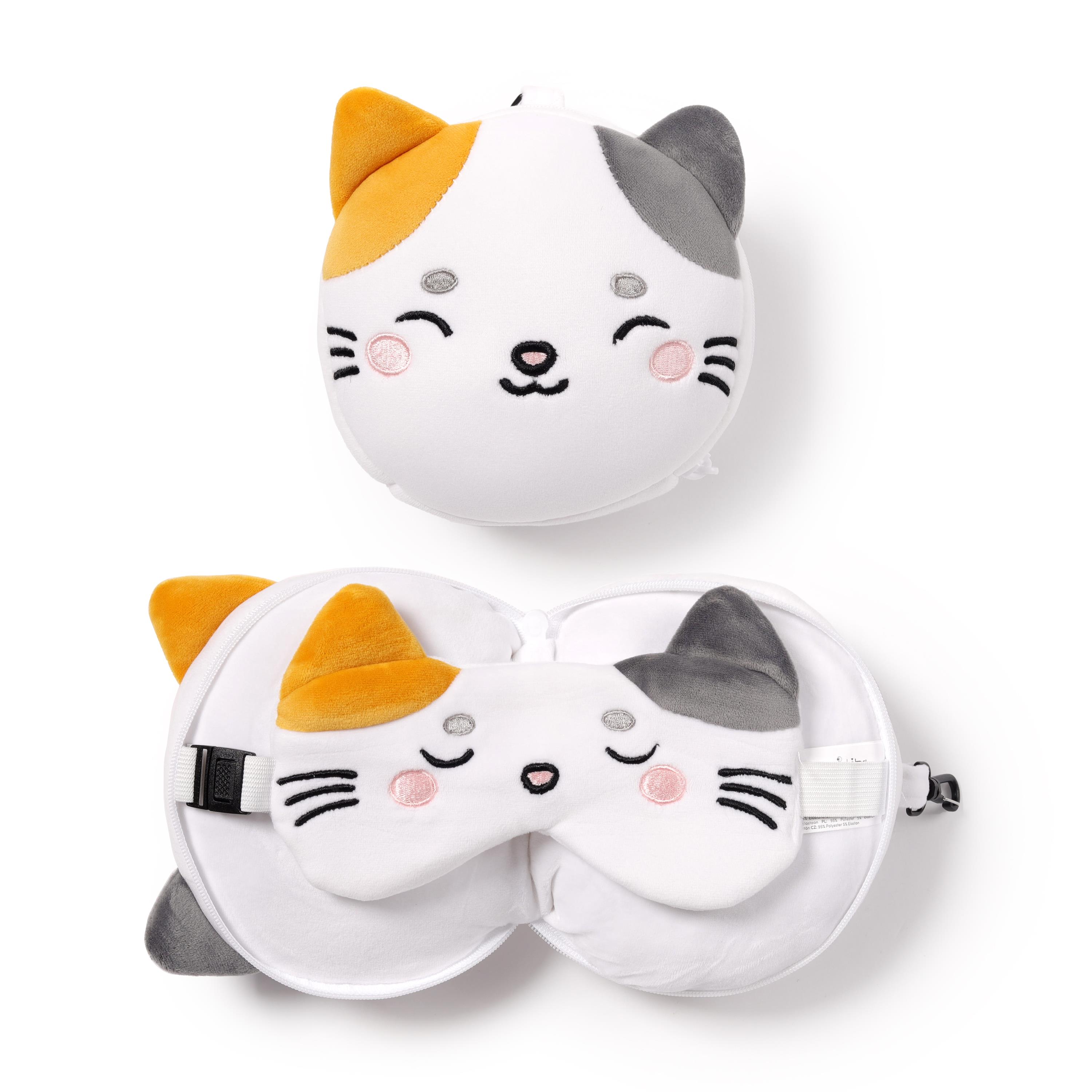 Relaxeazzz Seyahat Yastığı ve Göz Maskesi-Adoramals Pets Lola the Cat