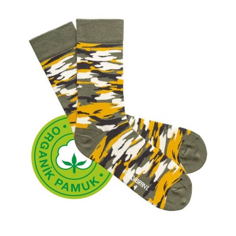 Rich&Vibrant Camouflage - Organik Soket Çorap