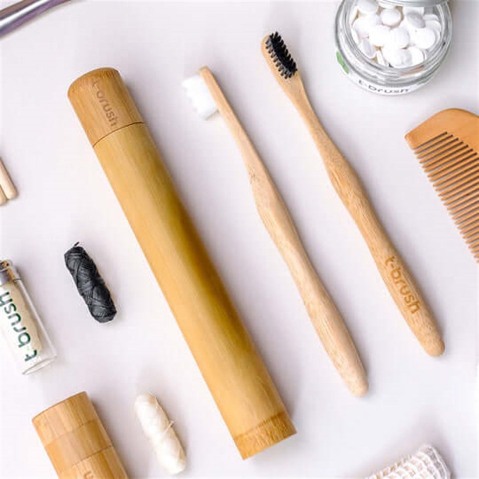 T-Brush Bambu Diş Fırçası Saklama Kabı