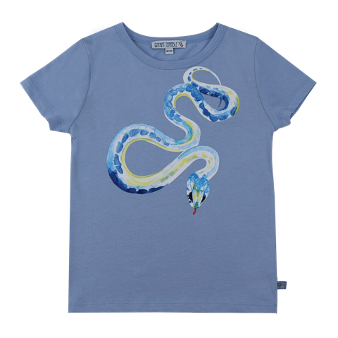 Enfant Terrible Yılan Desenli Kısa Kollu Açık Mavi Çocuk T-shirt