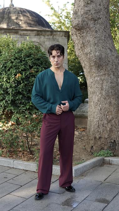 Edmond Dantes Petrol Yeşili Gömlek