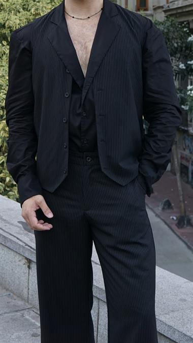 Kaptan Ahab Siyah Gömlek