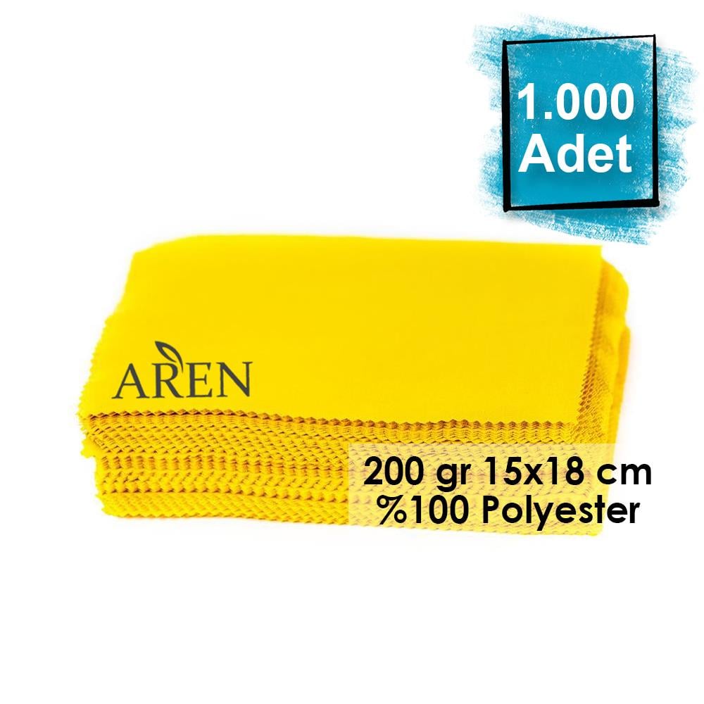 1000 Adet Tek Renk Tampon Baskılı Mikrofiber Gözlük Temizleme Bezi 200 gr 15x18 cm %100 Polyester