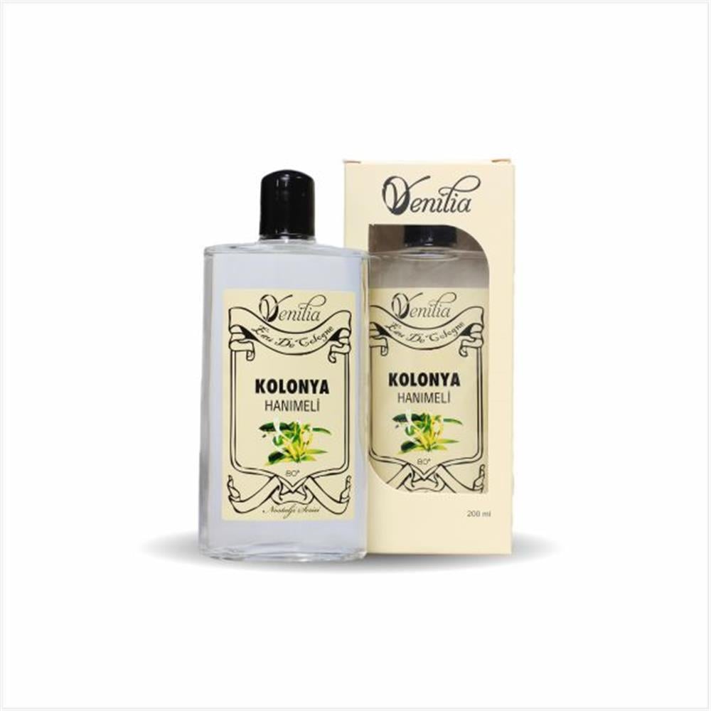 18 Adet 200 ML Cam Şişe Venilia Hanımeli Esanslı Kolonya - Hanımeli Kolonyası