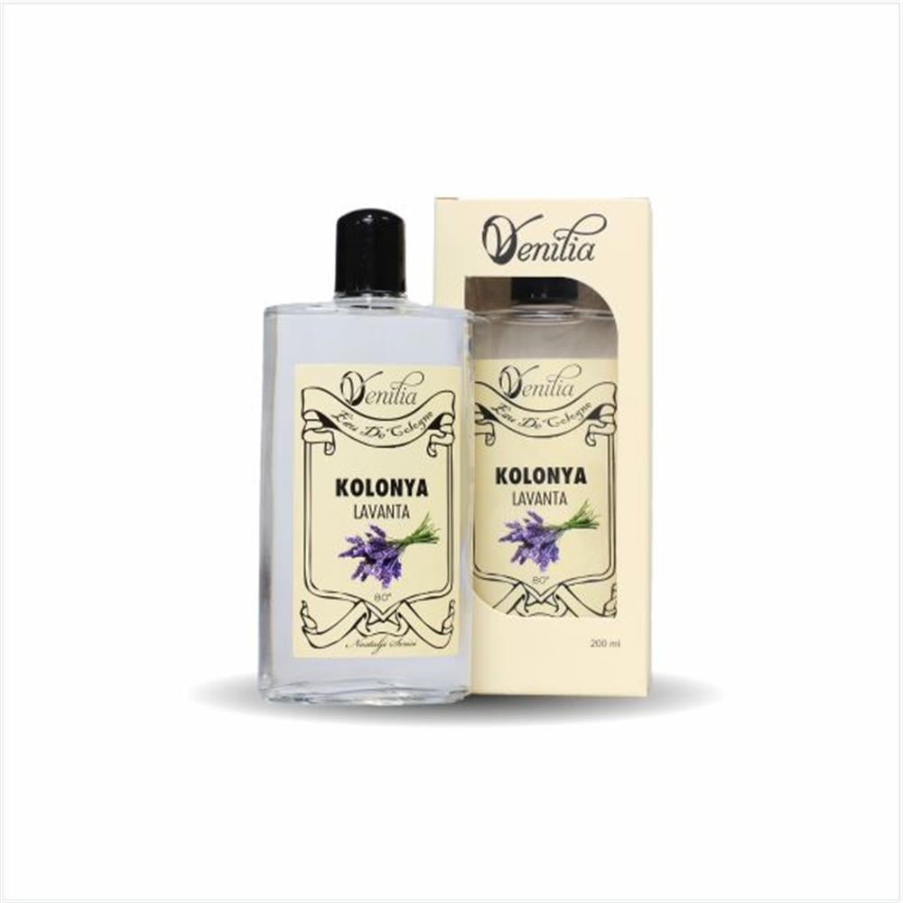 18 Adet 200 ML Cam Şişe Venilia Lavanta Esanslı Kolonya - Lavanta Kolonyası