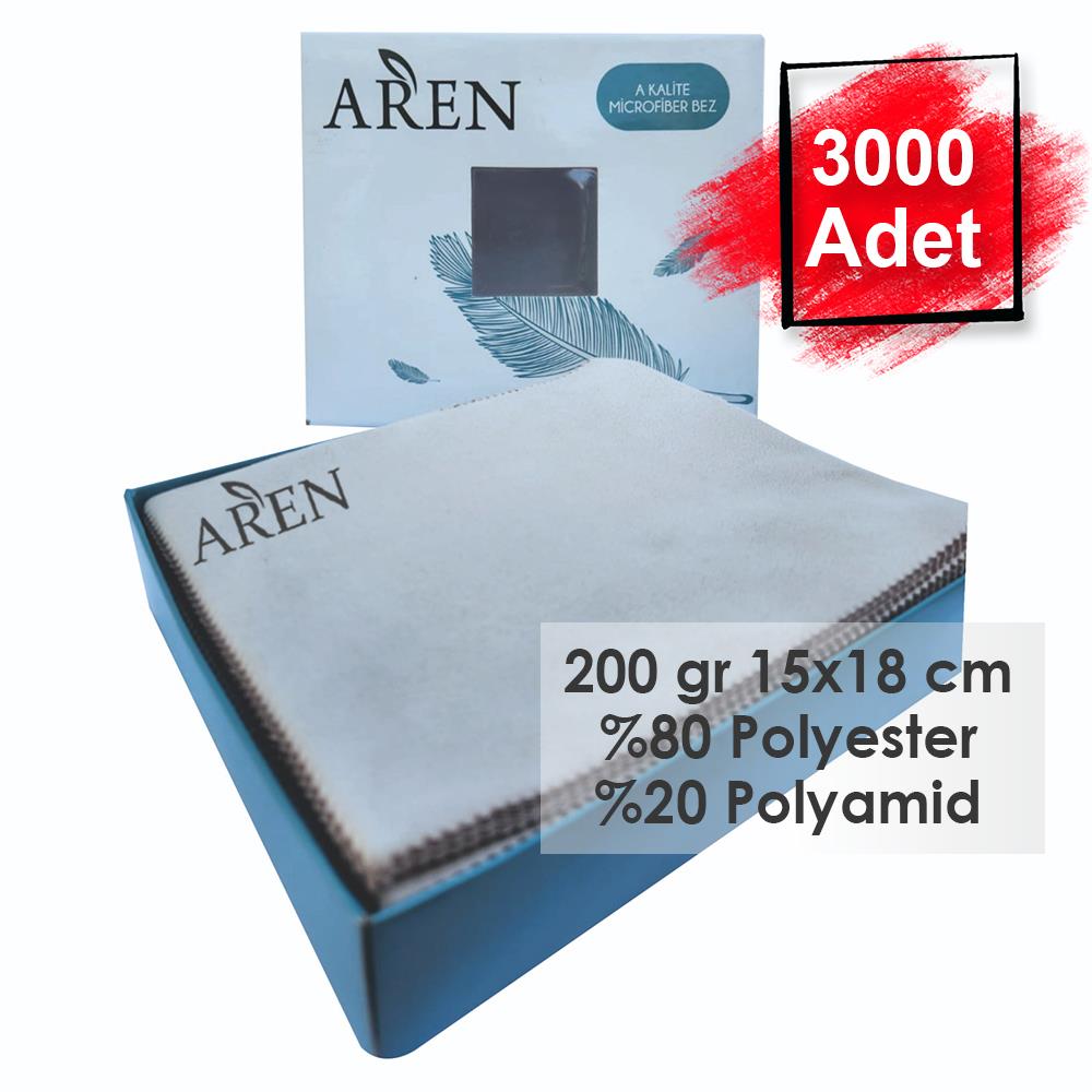 3000 Adet Tampon Baskılı Mikrofiber Gözlük Temizleme Bezi, 200 gr %80 Polyester %20 Polyamid 15x18 cm