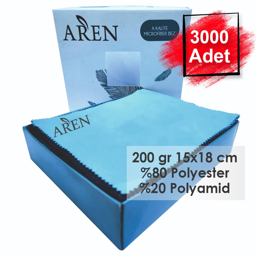 3000 Adet Tampon Baskılı Mikrofiber Gözlük Temizleme Bezi, 200 gr %80 Polyester %20 Polyamid 15x18 cm