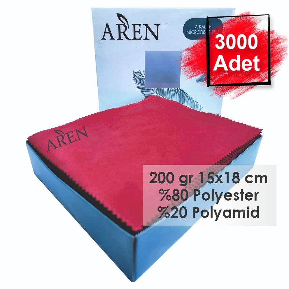 3000 Adet Tampon Baskılı Mikrofiber Gözlük Temizleme Bezi, 200 gr %80 Polyester %20 Polyamid 15x18 cm
