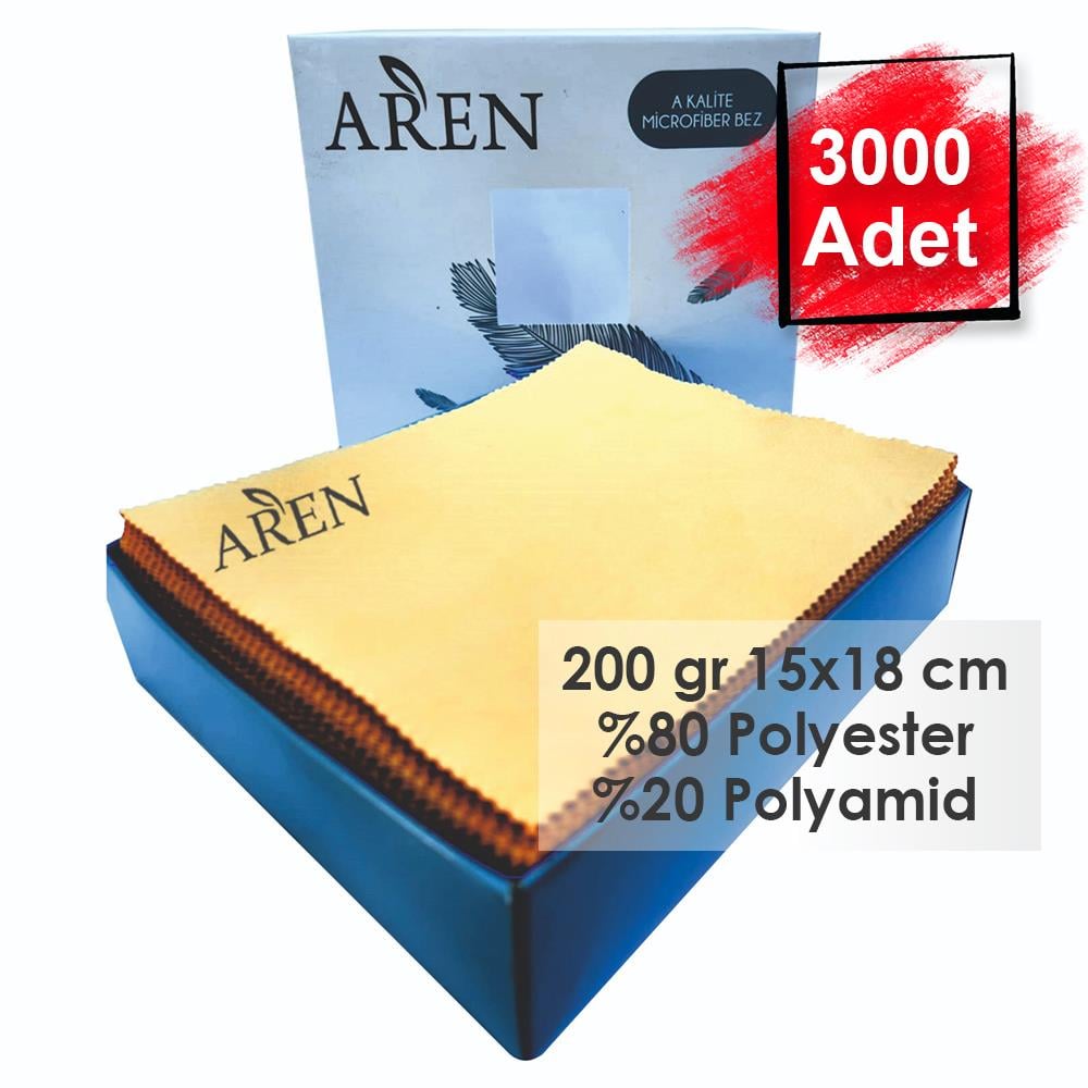 3000 Adet Tampon Baskılı Mikrofiber Gözlük Temizleme Bezi, 200 gr %80 Polyester %20 Polyamid 15x18 cm