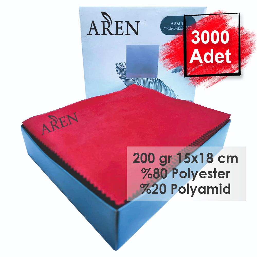 3000 Adet Tampon Baskılı Mikrofiber Gözlük Temizleme Bezi, 200 gr %80 Polyester %20 Polyamid 15x18 cm