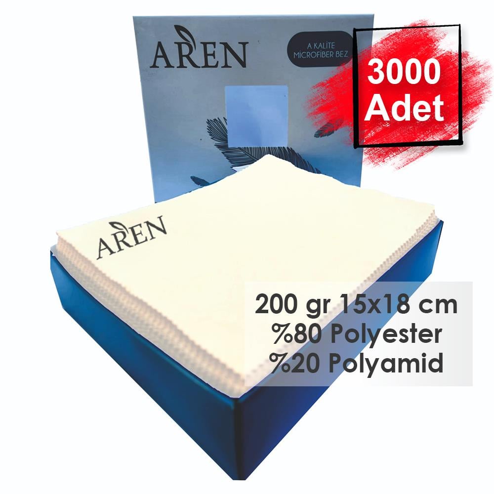 3000 Adet Tampon Baskılı Mikrofiber Gözlük Temizleme Bezi, 200 gr %80 Polyester %20 Polyamid 15x18 cm