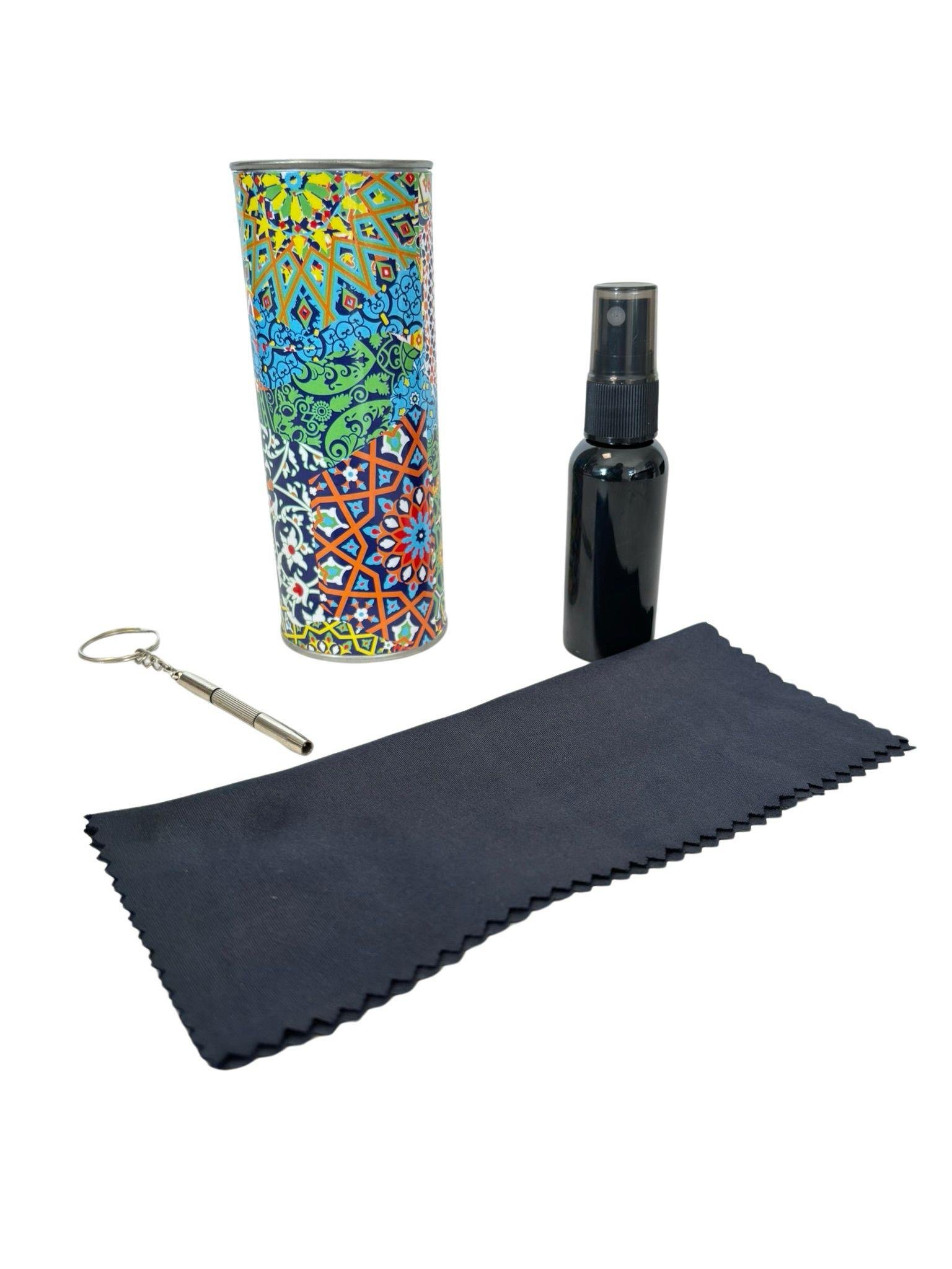 40 adet Local Dizayn Silindir Set 15x18 cm Bez + 30 ML Solüsyon + Anahtarlık Tornavida