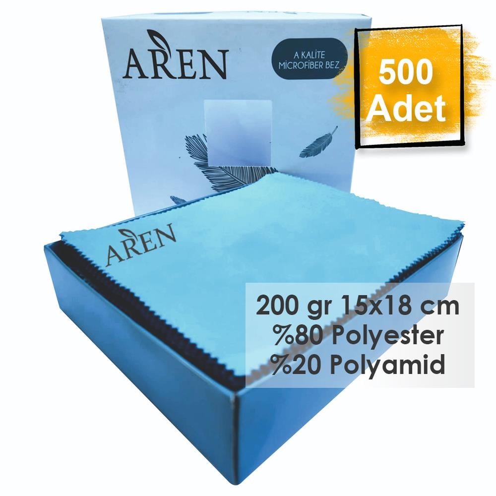 500 Adet Tampon Baskılı Mikrofiber Gözlük Temizleme Bezi, 200 gr %80 Polyester %20 Polyamid 15x18 cm