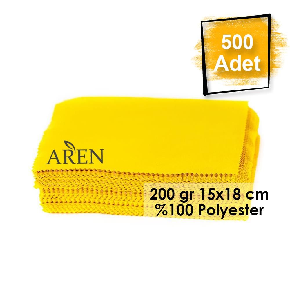 500 Adet Tek Renk Tampon Baskılı Mikrofiber Gözlük Temizleme Bezi 200 gr 15x18 cm %100 Polyester