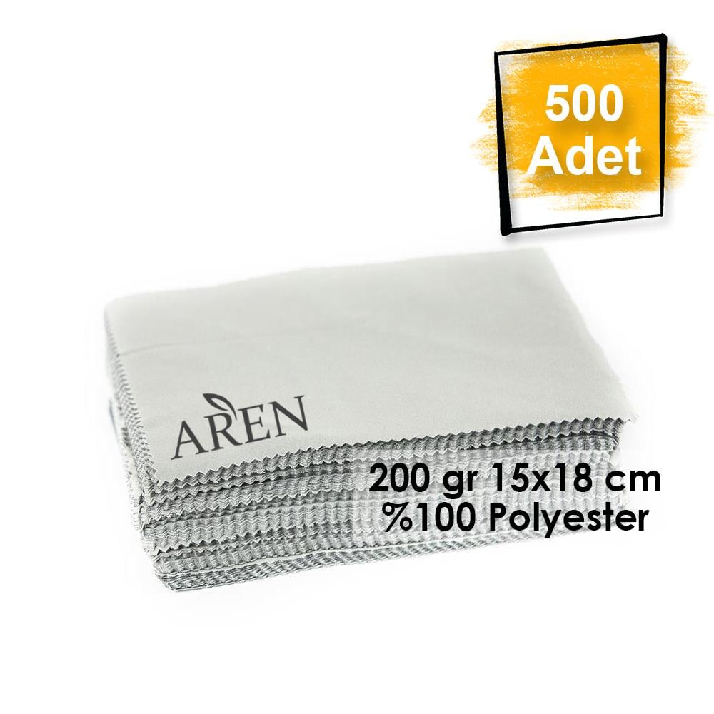 500 Adet Tek Renk Tampon Baskılı Mikrofiber Gözlük Temizleme Bezi 200 gr 15x18 cm %100 Polyester