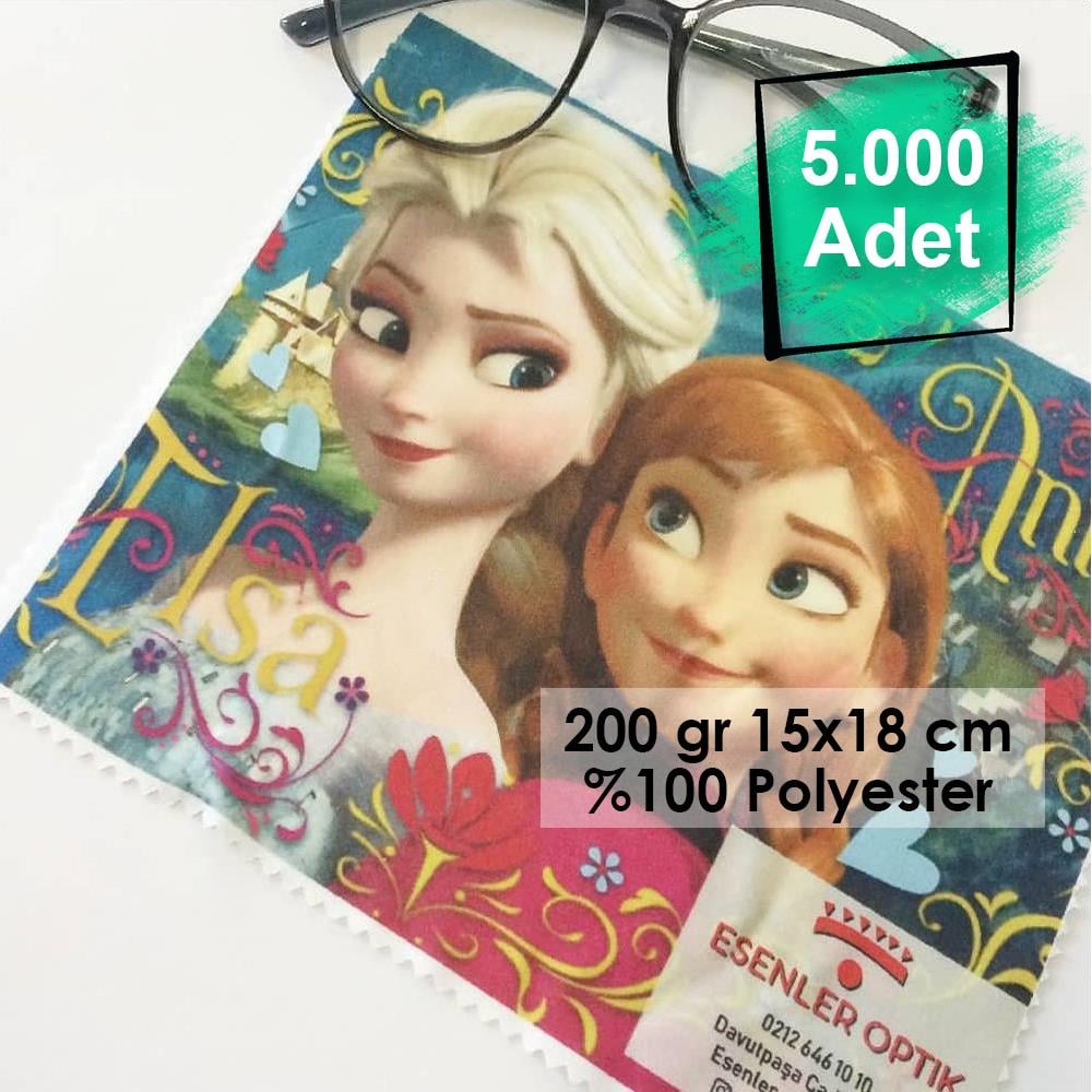 5000 Adet Dijital Tam Baskılı Mikrofiber Gözlük Temizleme Bezi 200 gr 15x18 cm %100 Polyester