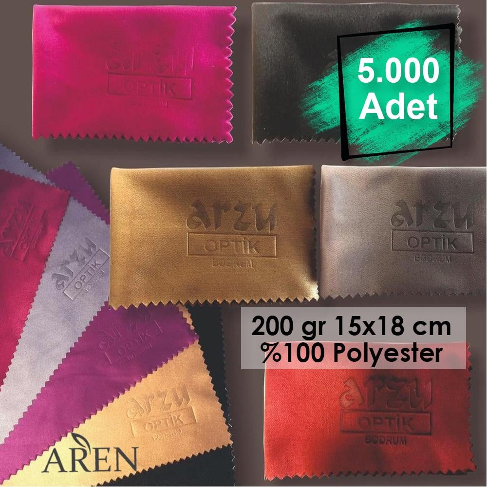 5000 Adet Sıcak Damga Baskılı Mikrofiber Gözlük Temizleme Bezi 200 gr %100 Polyester