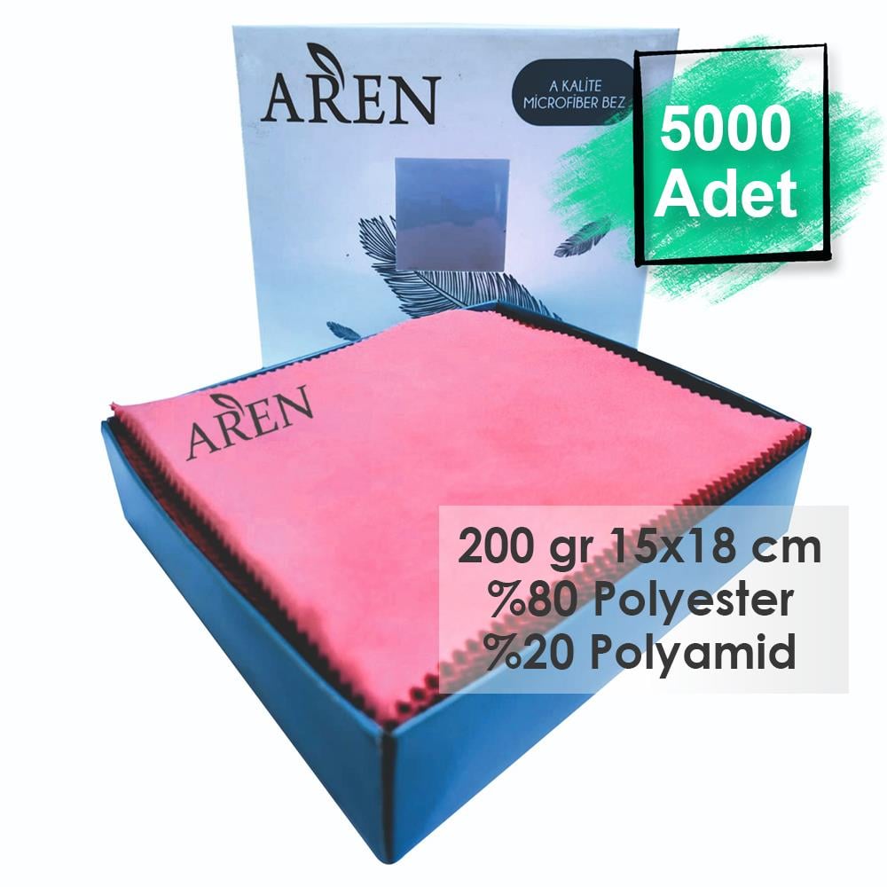 5000 Adet Tampon Baskılı Mikrofiber Gözlük Temizleme Bezi, 200 gr %80 Polyester %20 Polyamid 15x18 cm