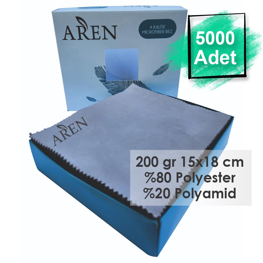 5000 Adet Tampon Baskılı Mikrofiber Gözlük Temizleme Bezi, 200 gr %80 Polyester %20 Polyamid 15x18 cm