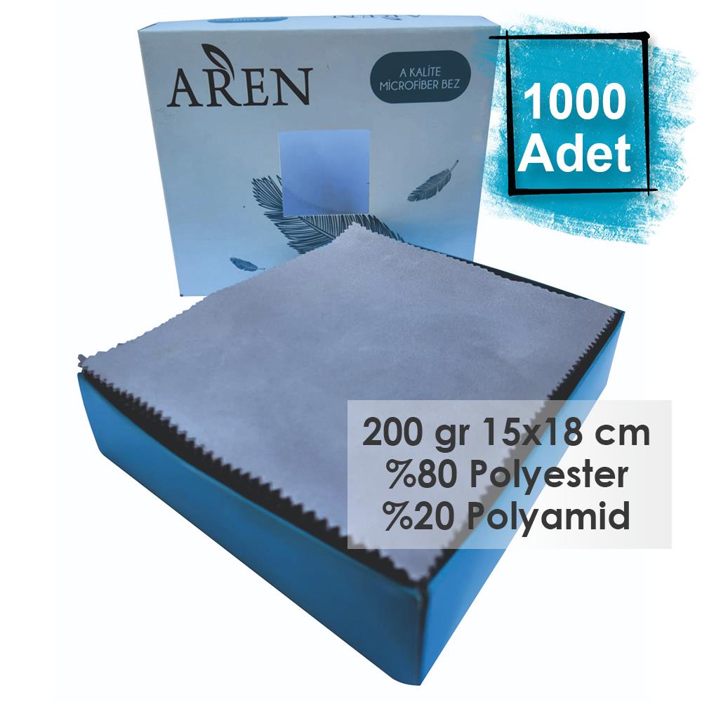 Baskısız 1000 Adet 200 gr %80 Polyester %20 Polyamid, 15x18 cm Mikrofiber Gözlük Temizleme Bezi
