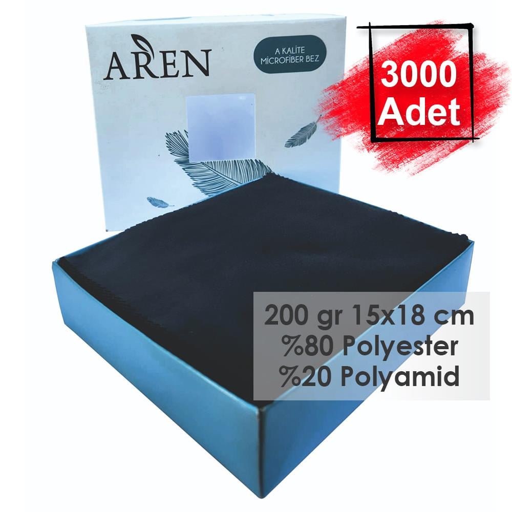 Baskısız 3000 Adet 200 gr %80 Polyester %20 Polyamid, 15x18 cm Mikrofiber Gözlük Temizleme Bezi