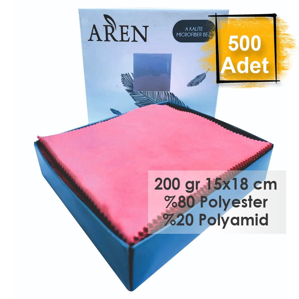 Baskısız 500 Adet 200 gr %80 Polyester %20 Polyamid, 15x18 cm Mikrofiber Gözlük Temizleme Bezi