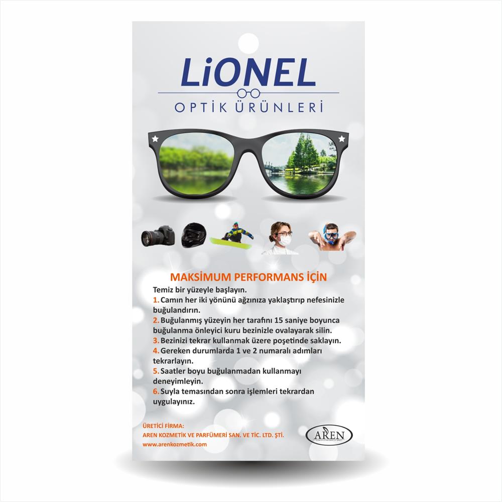 Antifog Buğu Önleyici Gözlük Temizleme Bezi