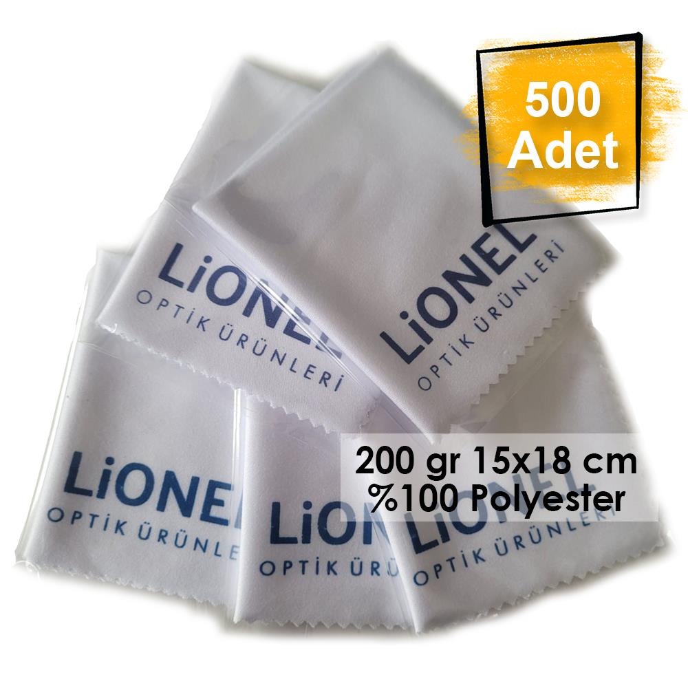 POŞETLİ BASKILI 500 ADET 15X18 CM %100 POLYESTER GÖZLÜK TEMİZLEME BEZİ