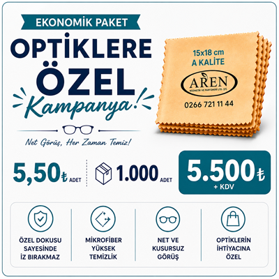 1000 ADET BASKILI GÖZLÜK TEMİZLEME BEZİ