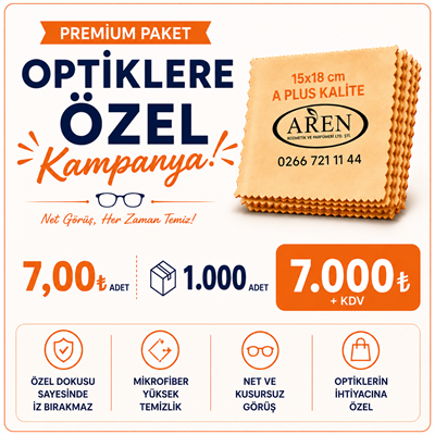 1000 ADET BASKILI GÖZLÜK TEMİZLEME BEZİ