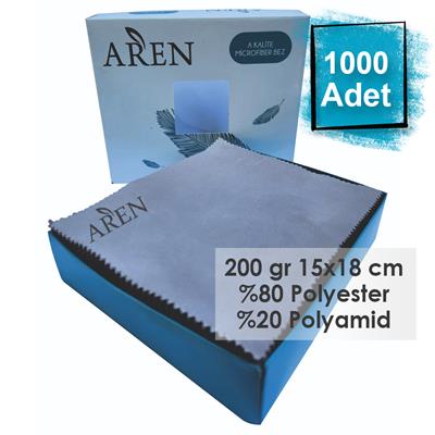 1000 Adet Tampon Baskılı Mikrofiber Gözlük Temizleme Bezi, 200 gr %80 Polyester %20 Polyamid 15x18 cm