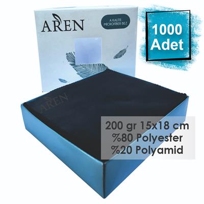 1000 Adet Tampon Baskılı Mikrofiber Gözlük Temizleme Bezi, 200 gr %80 Polyester %20 Polyamid 15x18 cm